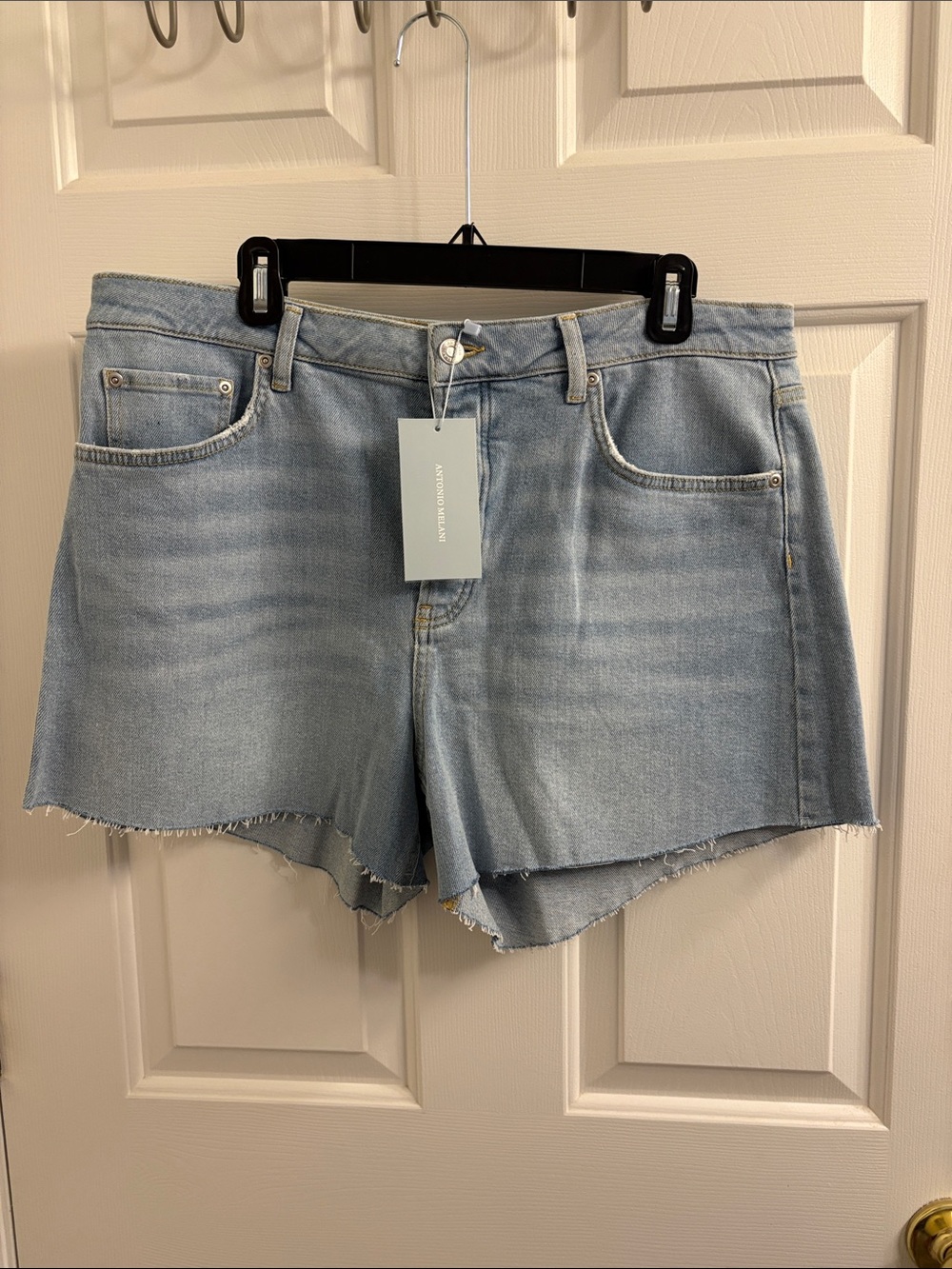 ANTONIO MELANI Light Blue Denim Cutoff Shorts